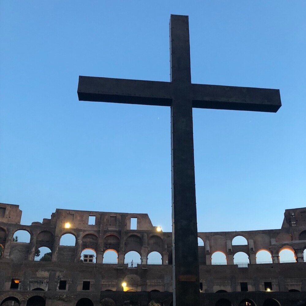 Cross at the Colosseum of Rome