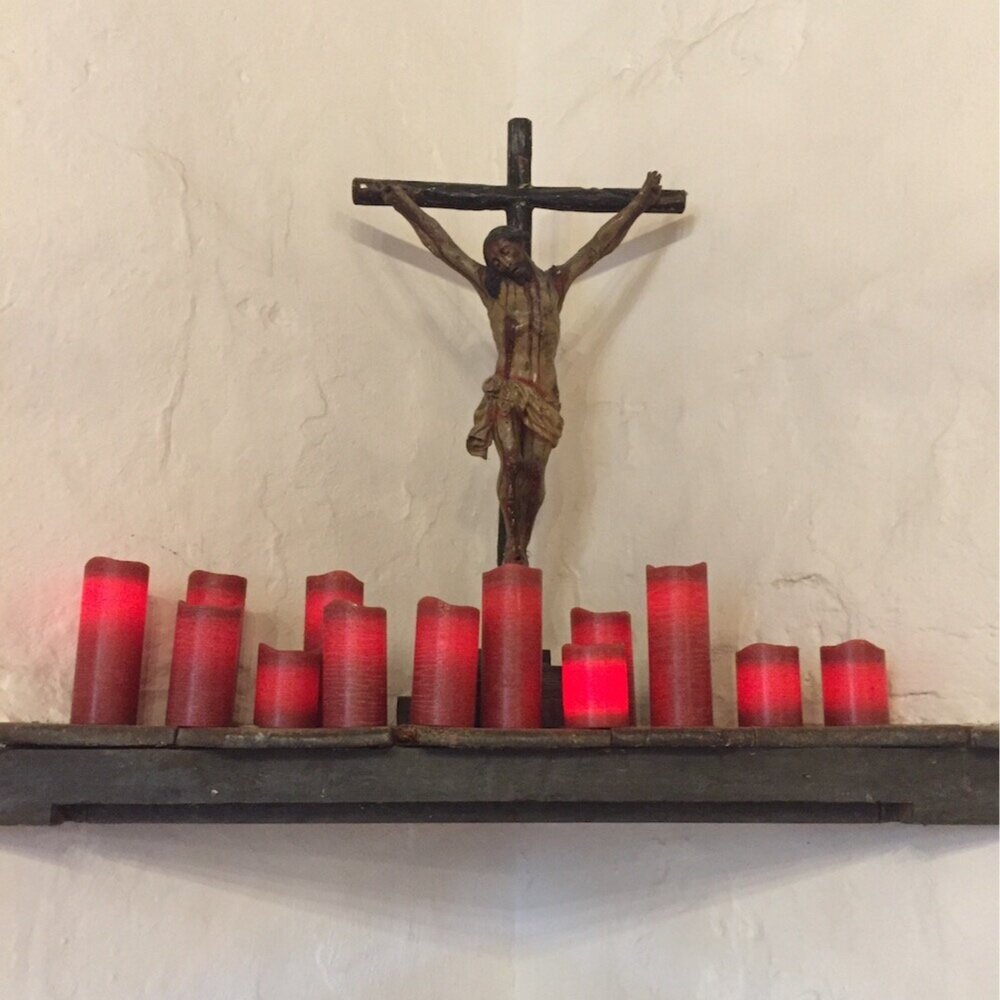 Crucifix and Prayer Candles