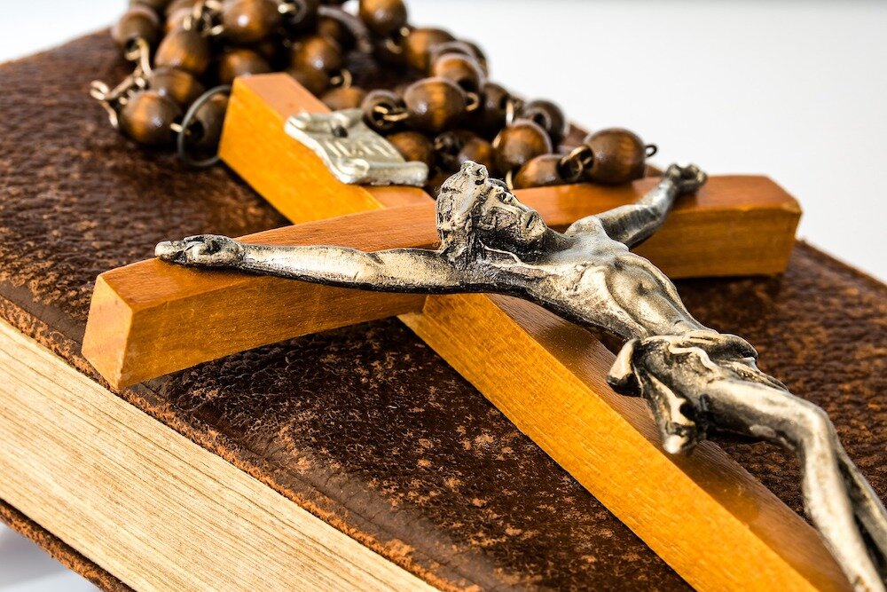 Rosary, Bible, and Crucifix