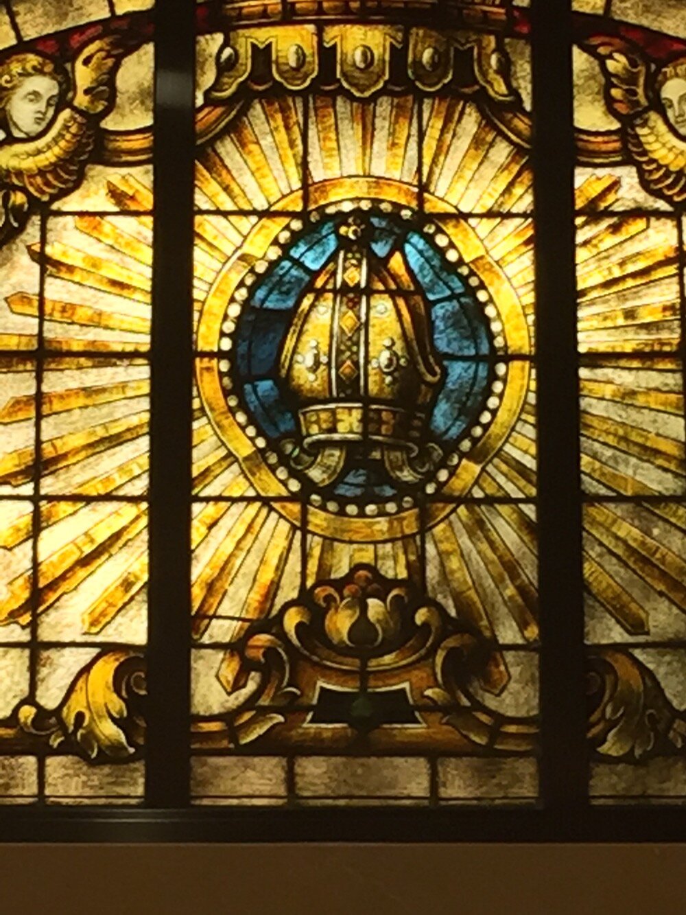 Mitre of Bishop on Window