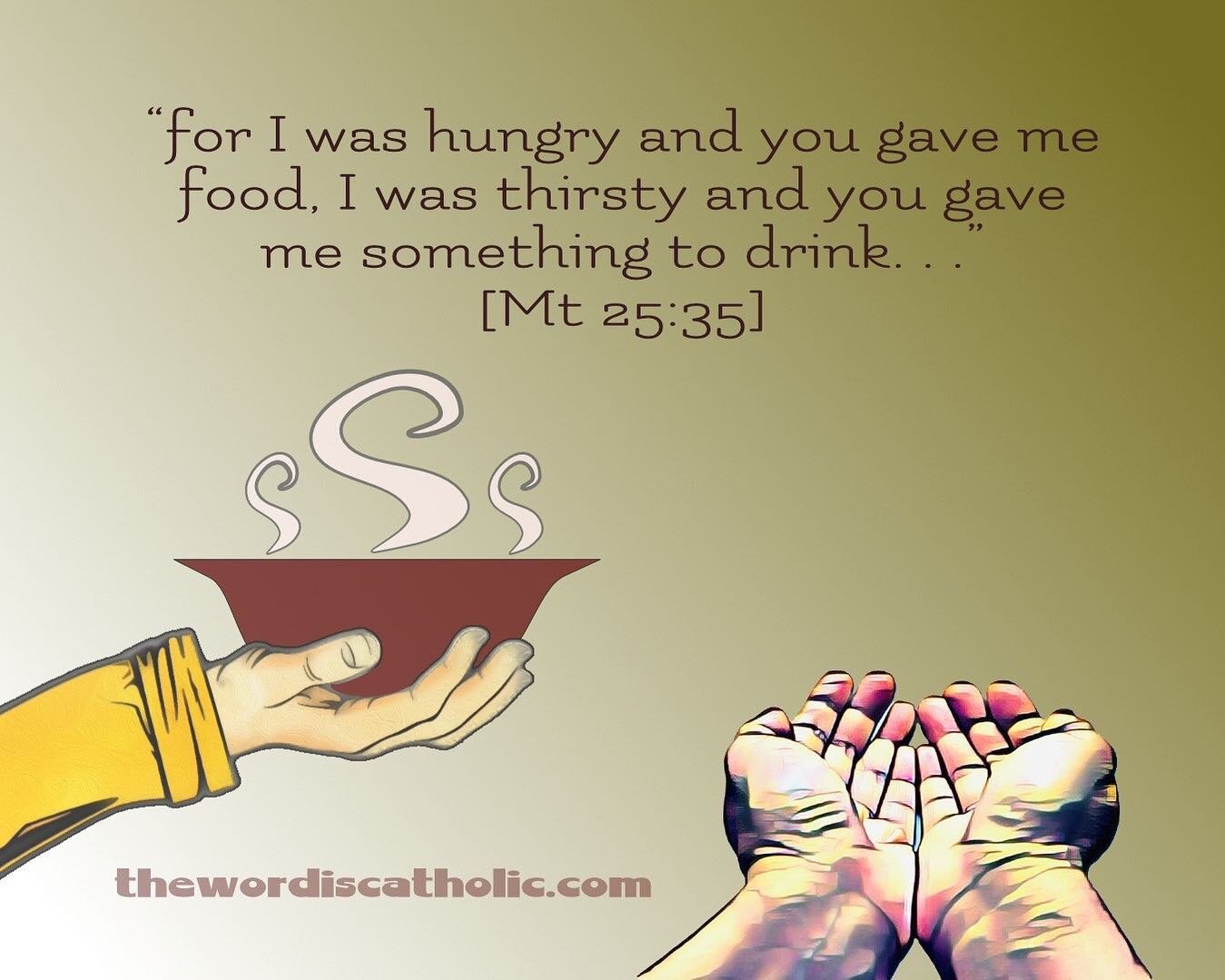 My Lenten reading includes &ldquo;I Thirst: 40 days with Mother Teresa&rdquo; by Joseph Langford..
.
I loved her broadening of [Matthew 25:35-40] to focus on everyone&rsquo;s needs given the abundance that many have but who are still left unsatisfied