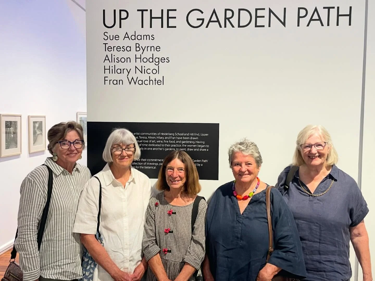 Last day of our exhibition &lsquo; Up the Garden Path&rsquo; @muswellbrookartscentre. Good to have our work exhibited since October. It was fun visiting and drawing in each others gardens. 
#countrygardens
#drawings 
#paintings
#drawinggettogether 
#