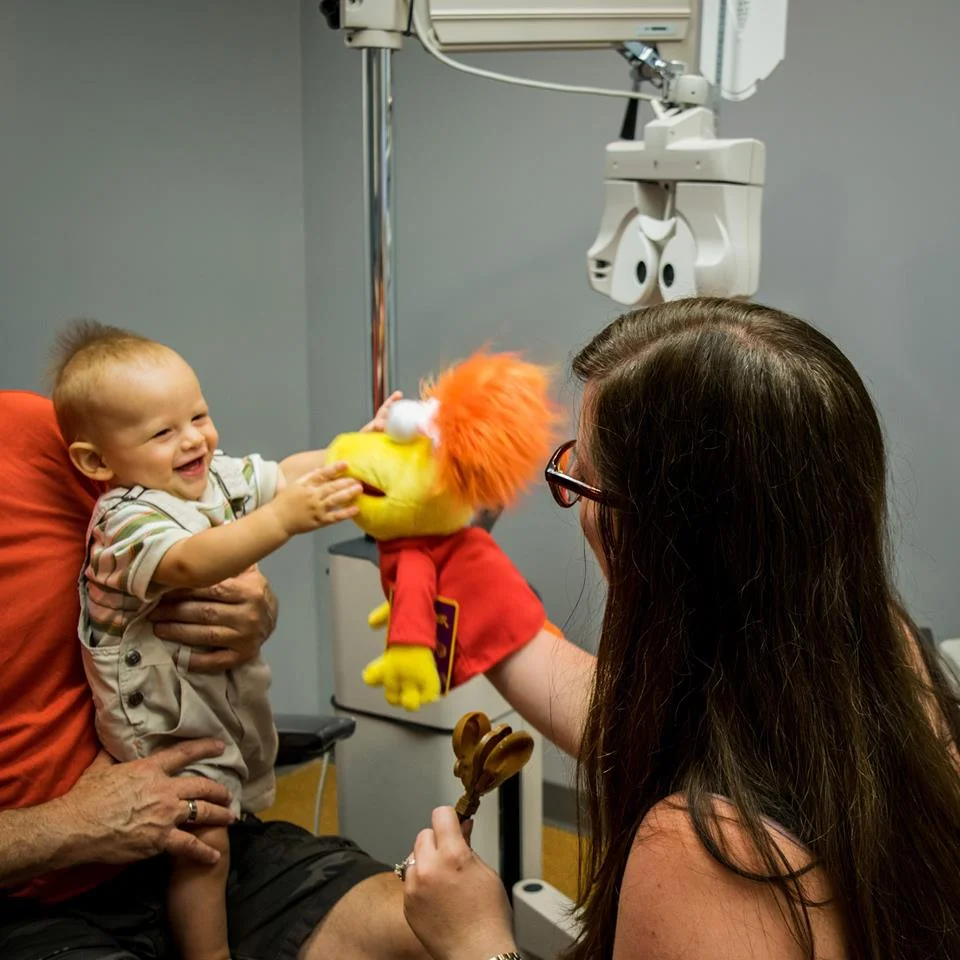 Baby at an infant eye care visit