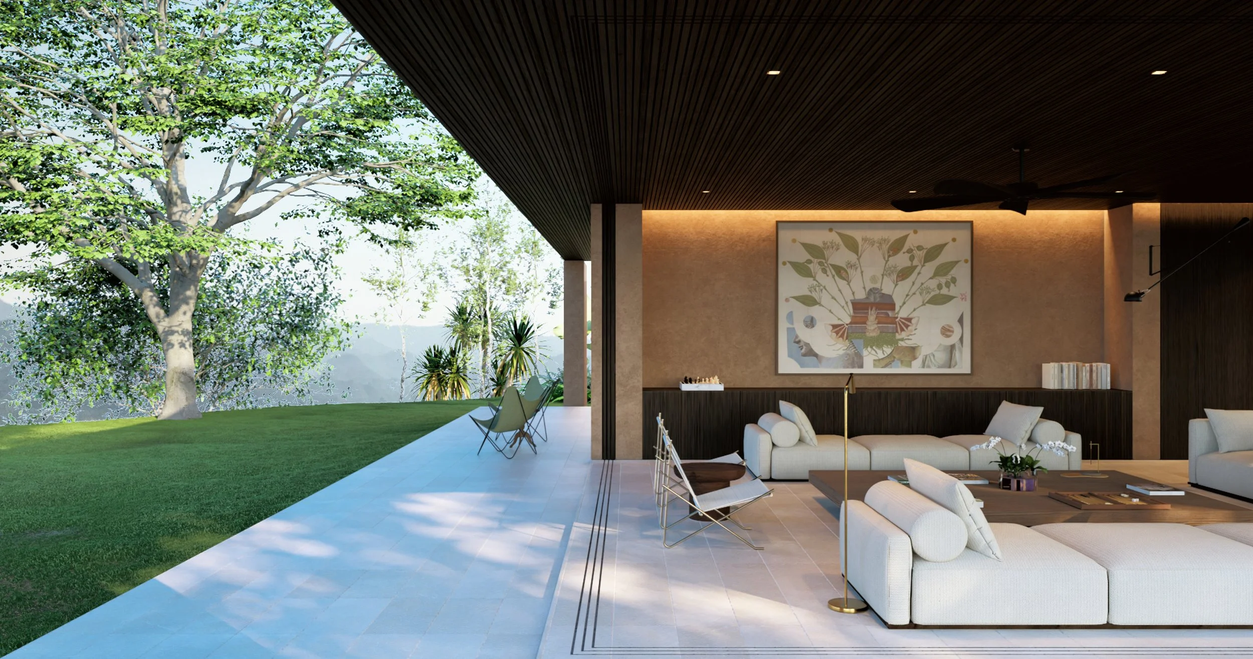A family living space bathed in soft natural light, engineered for maximum comfort in Indonesia’s tropical climate.