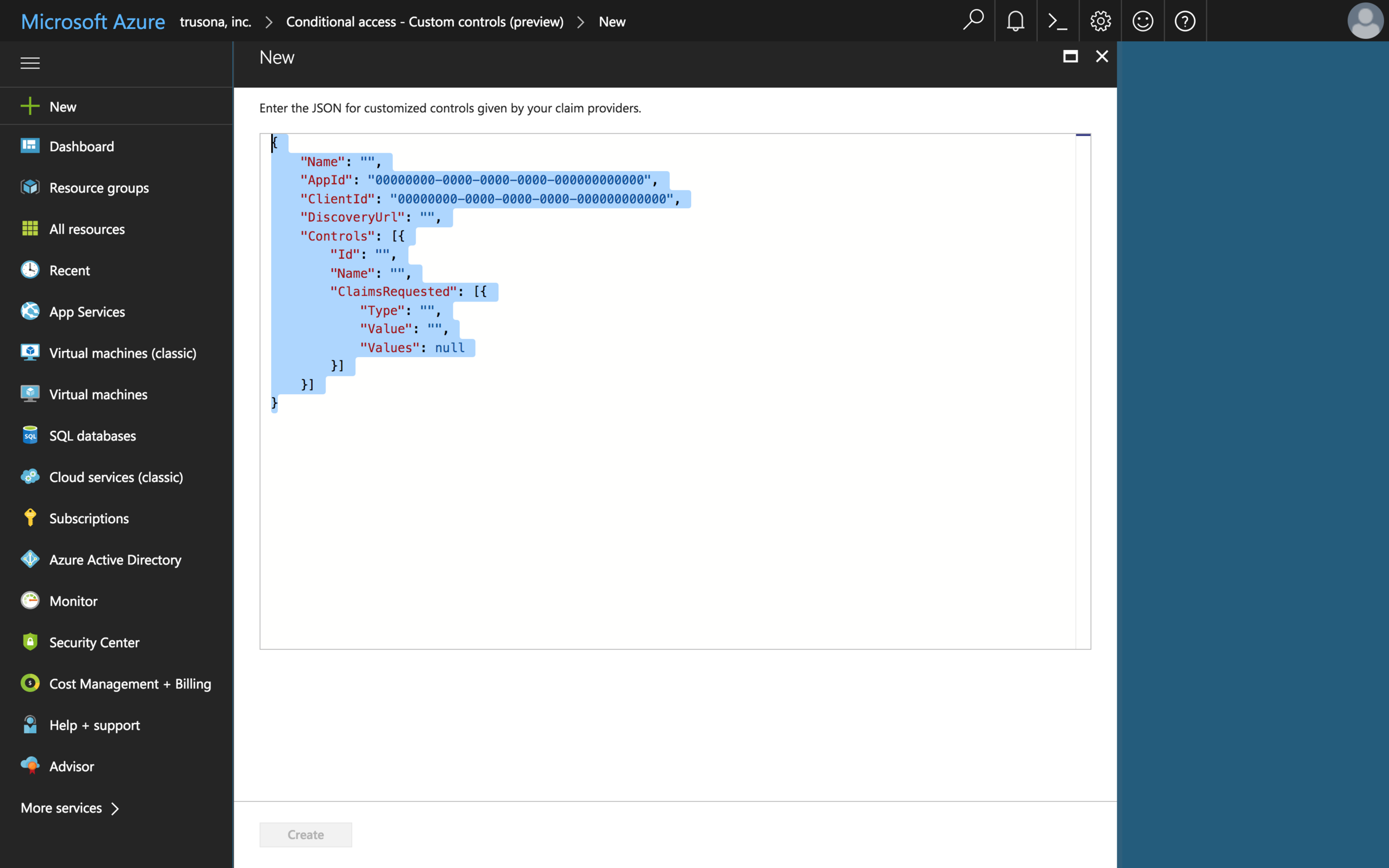 Replace this JSON code with the one provided in the email Trusona sent you