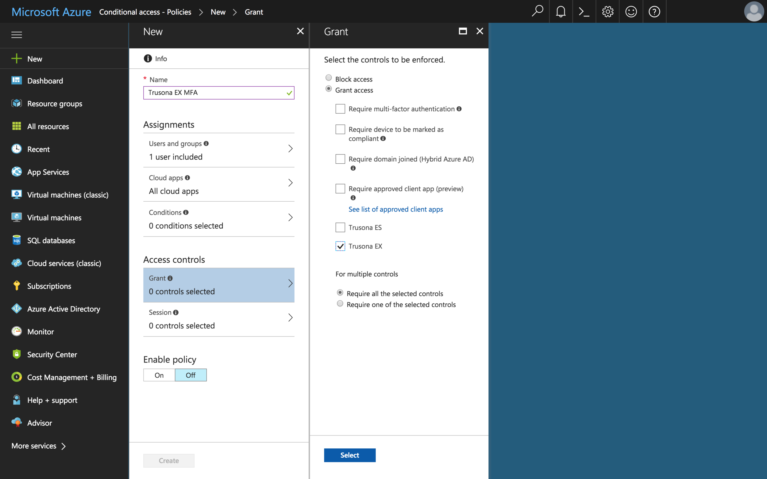 After selecting On for Enable Policy and Create your users will now require MFA with Trusona