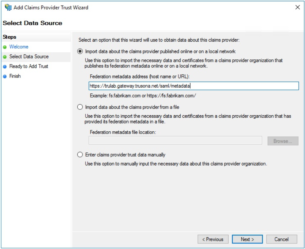 Claims Provider Trust Wizard