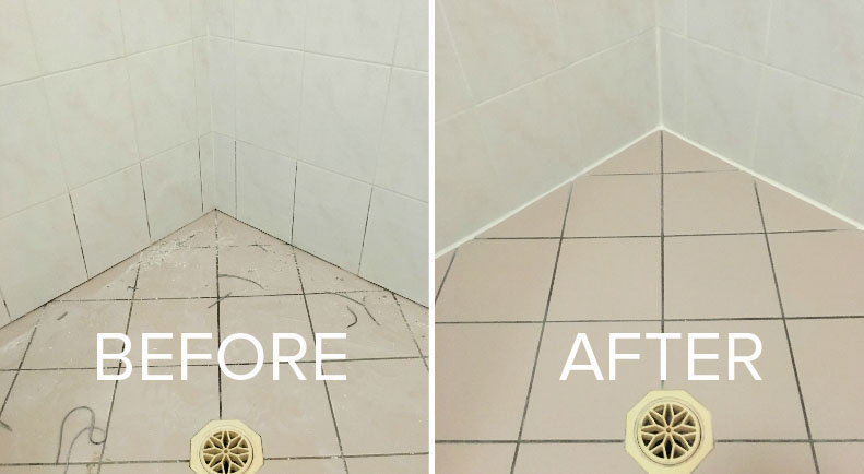 Before and after shower seal.