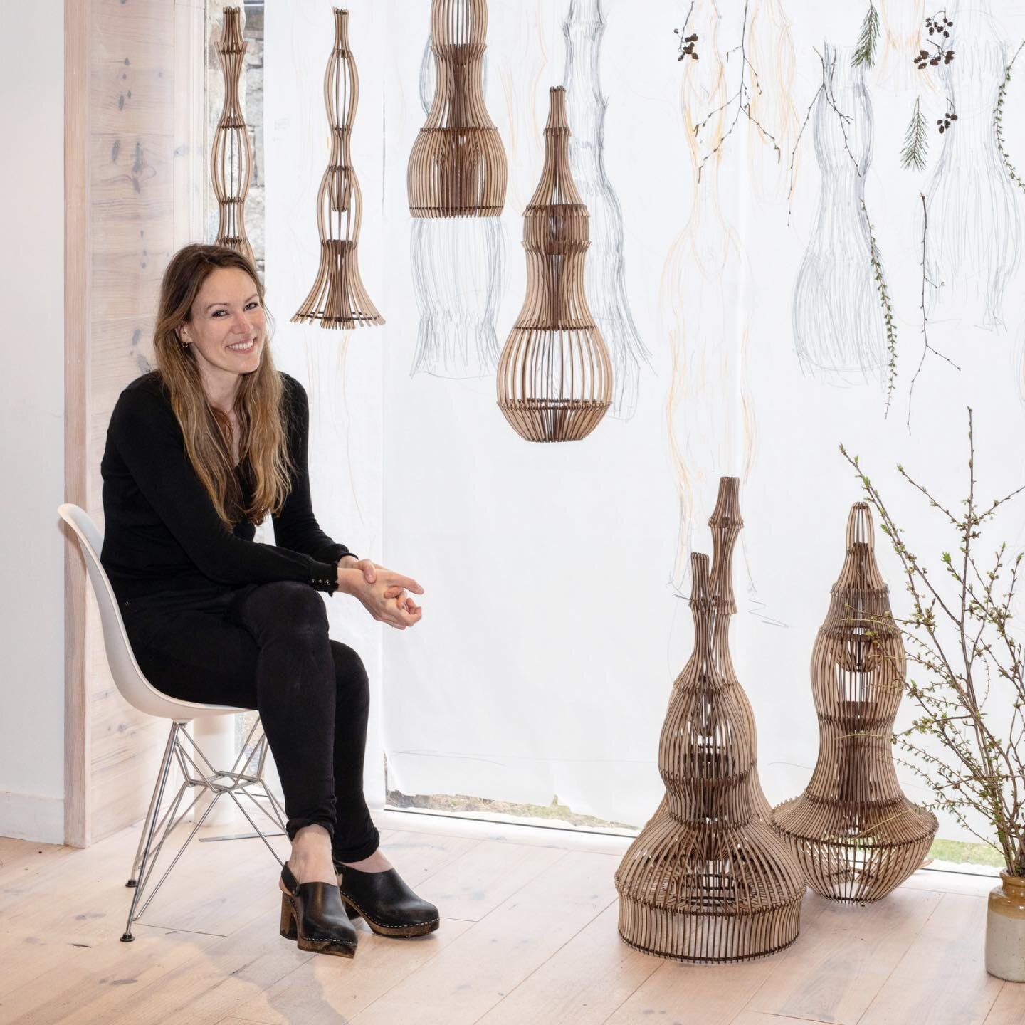 Hello. Welcome to my world. A corner of the studio, decorated with pieces of trees and gathered flowers alongside 1:1 drawings - working and reworking details for the installation &lsquo;Quiet Garden&rsquo; for #ldb21 #londondesignbiennale with @ruup