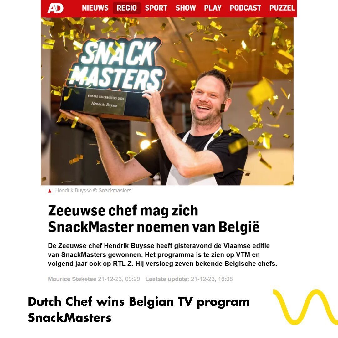 Final news on behalf of AM this year: Dutch Chef @hendrikbuysse from @blendbrothers wins SnackMasters!

We wish you happy holidays with loved ones and a happy, healthy new year! 

#vtmsnackmasters #blendbrothers #vtm&nbsp;#snackmasters