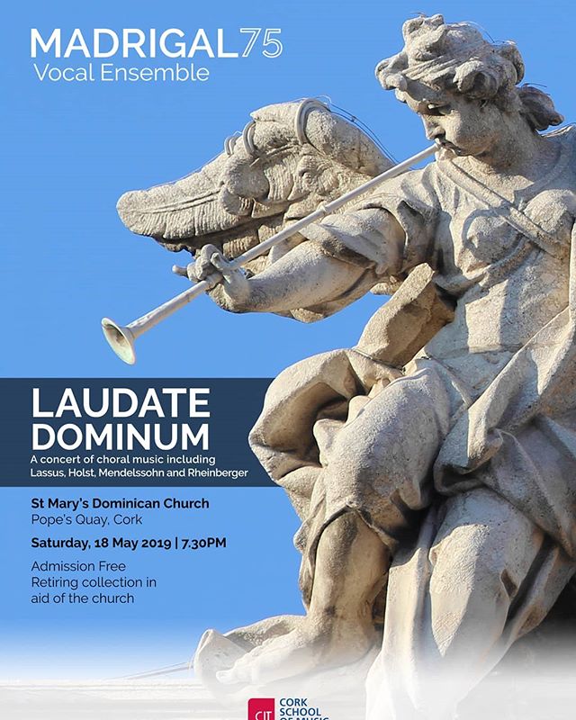We are singing this Saturday! Catch us in St. Mary's Dominican Church, Pope's Quay, Cork for some lovely music. It will be our last concert before the Summer! 7.30pm - admission is free #cork #choral #madrigal75 #corkchoral #music #choir