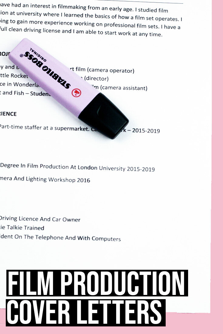 film job cover letter