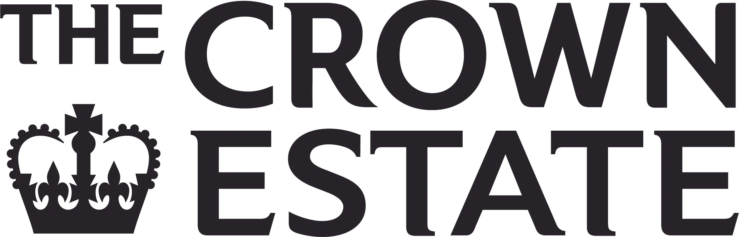 The Crown Estate logo with a crown illustration. The text is in bold, black font.
