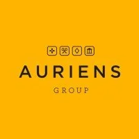 Auriens Group logo on a yellow background