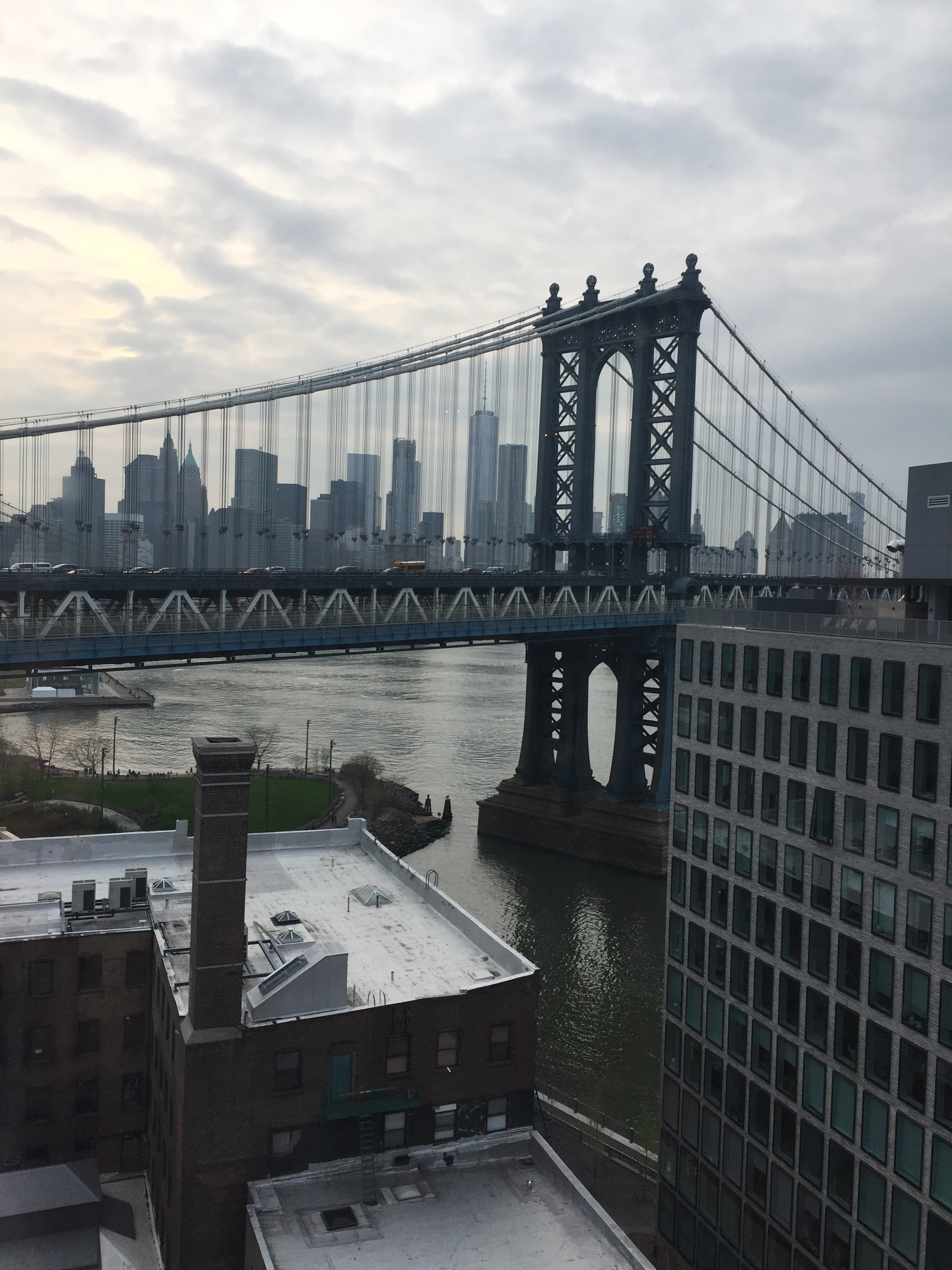 Not a bad office view from Down Under the Manhattan Bridge Overpass.