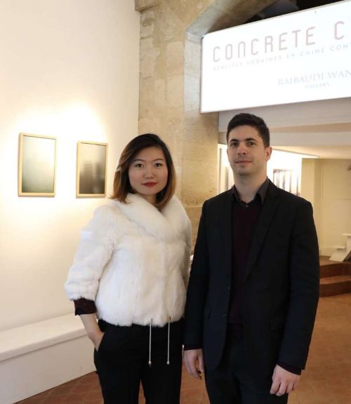 Gallery owners Alexandre Raibaudi and Wang Xiaokun