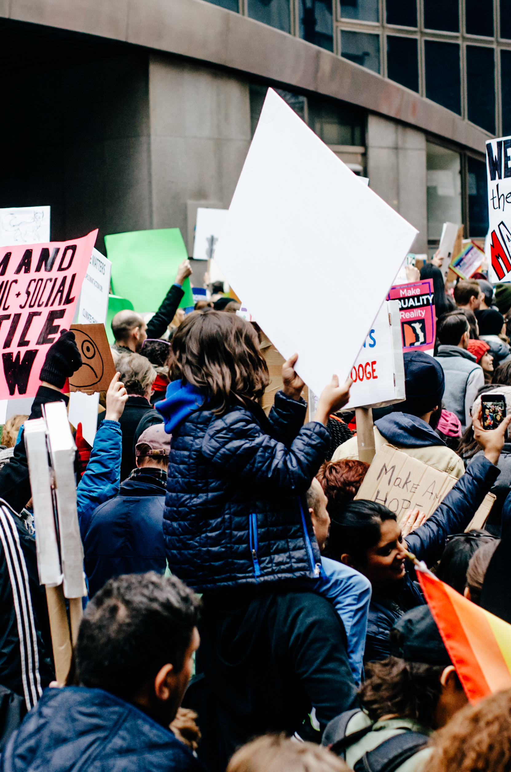 Something about the youth and that blank sign... Our future will not be silenced.