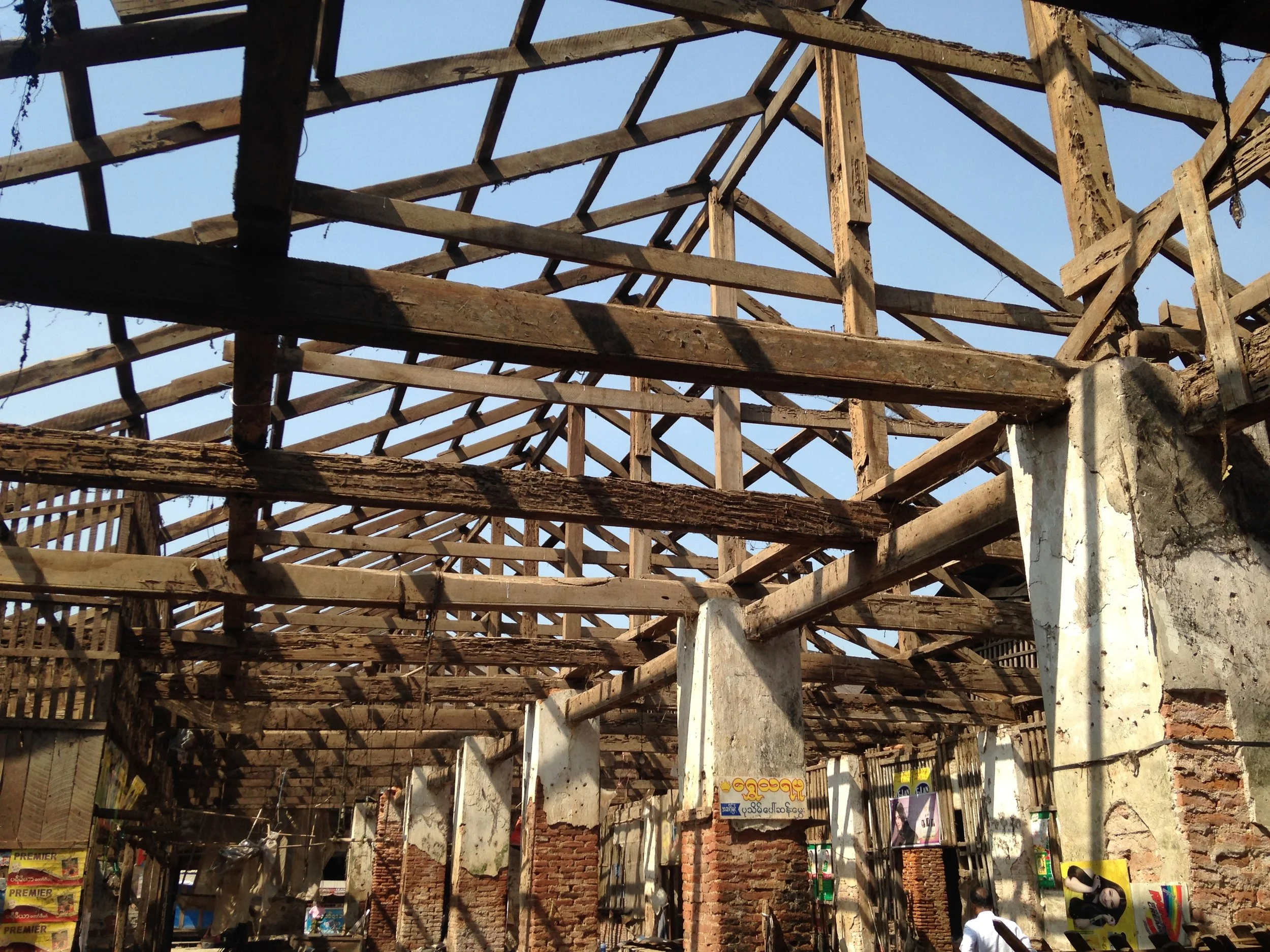 150 year old building demolition-framed in teak.JPG