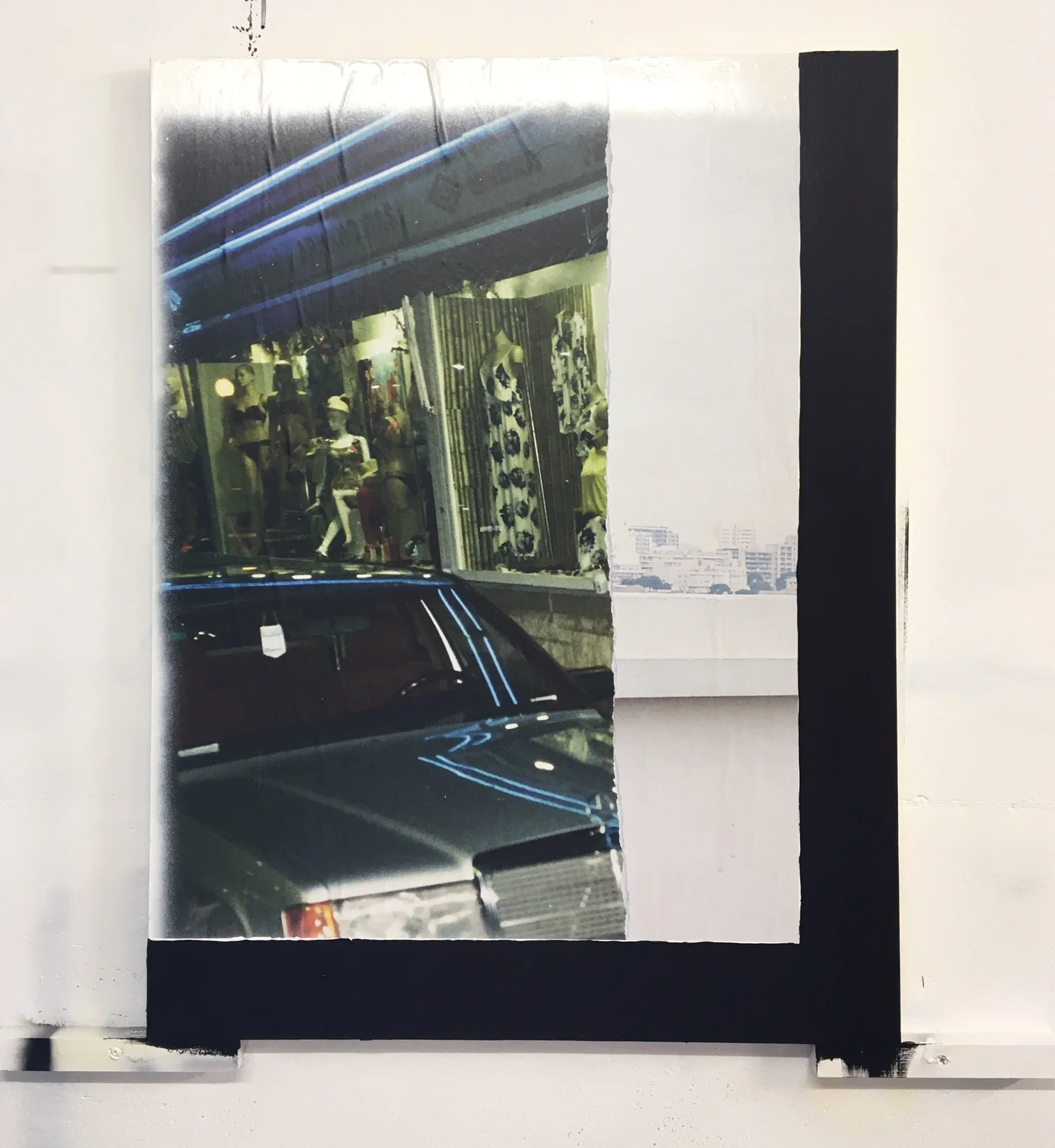 Fragment #7 - Benidorm (ES), Marseille (FR) - 80 x 60 cm Magistra blueback 120 gr., acrylics, wall paste on hard board. 2018 | © MAX KESTELOOT