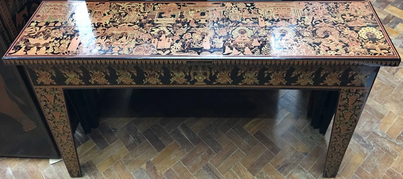 Maung Aung Myin</br></br>Burmese Side Table</br></br>Lacquerware