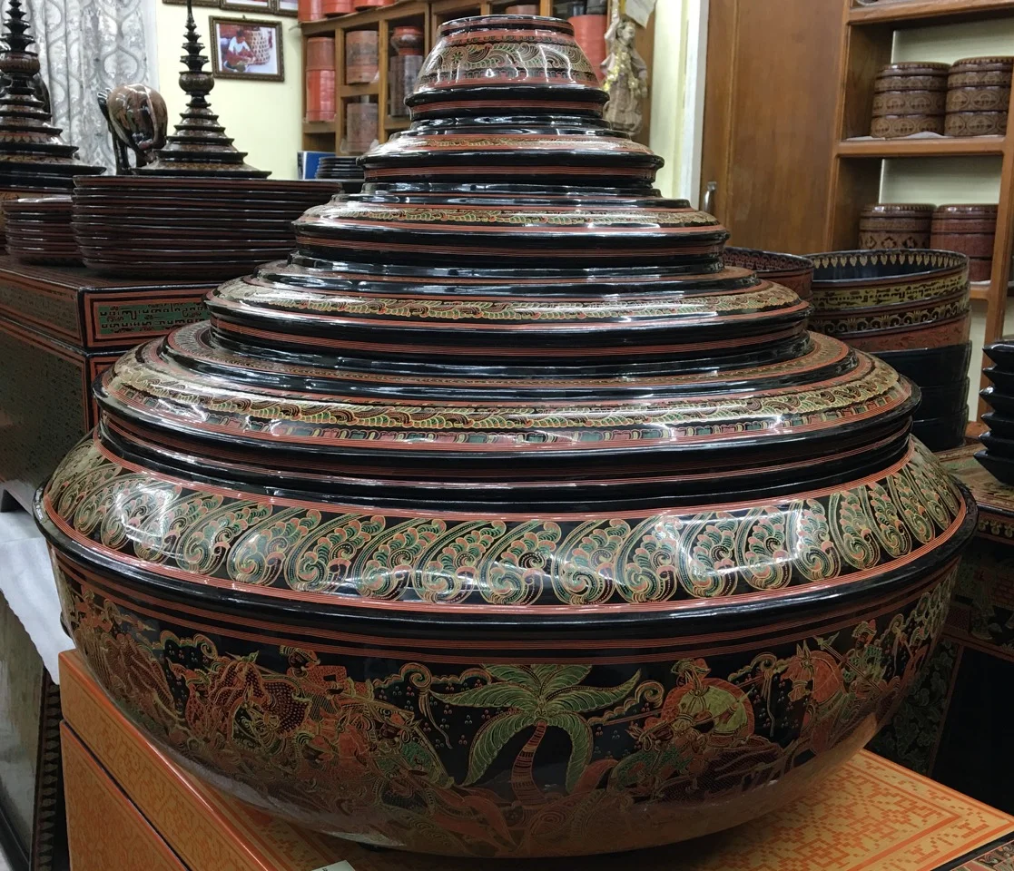 Maung Aung Myin</br></br>Offering Vessel "Hsun-ok"</br></br>Lacquerware