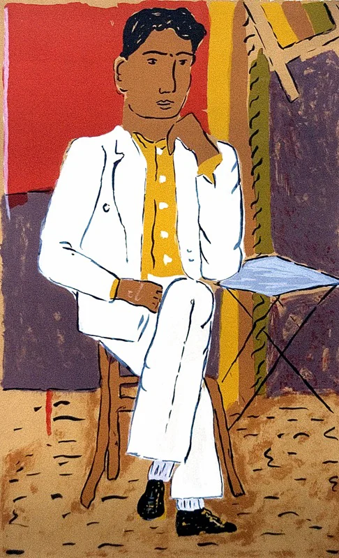 Yannis Tsarouchis</br></br><i>Youth With White Suit</i></br></br>Lithograph</br></br>30½ x 19 in.