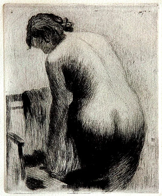 Dimitrios Gianoukakis</br></br><i>WOMAN BATHING</i></br></br>Etching</br></br>6¼ x 5 in.
