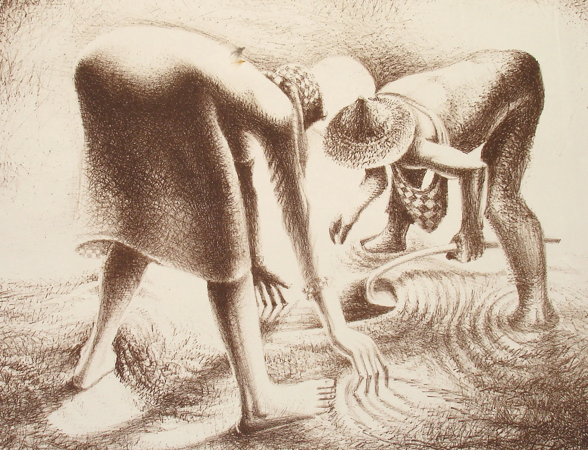 John Biggers, The Seed, Lithograph, 22 x 30 in., 1983