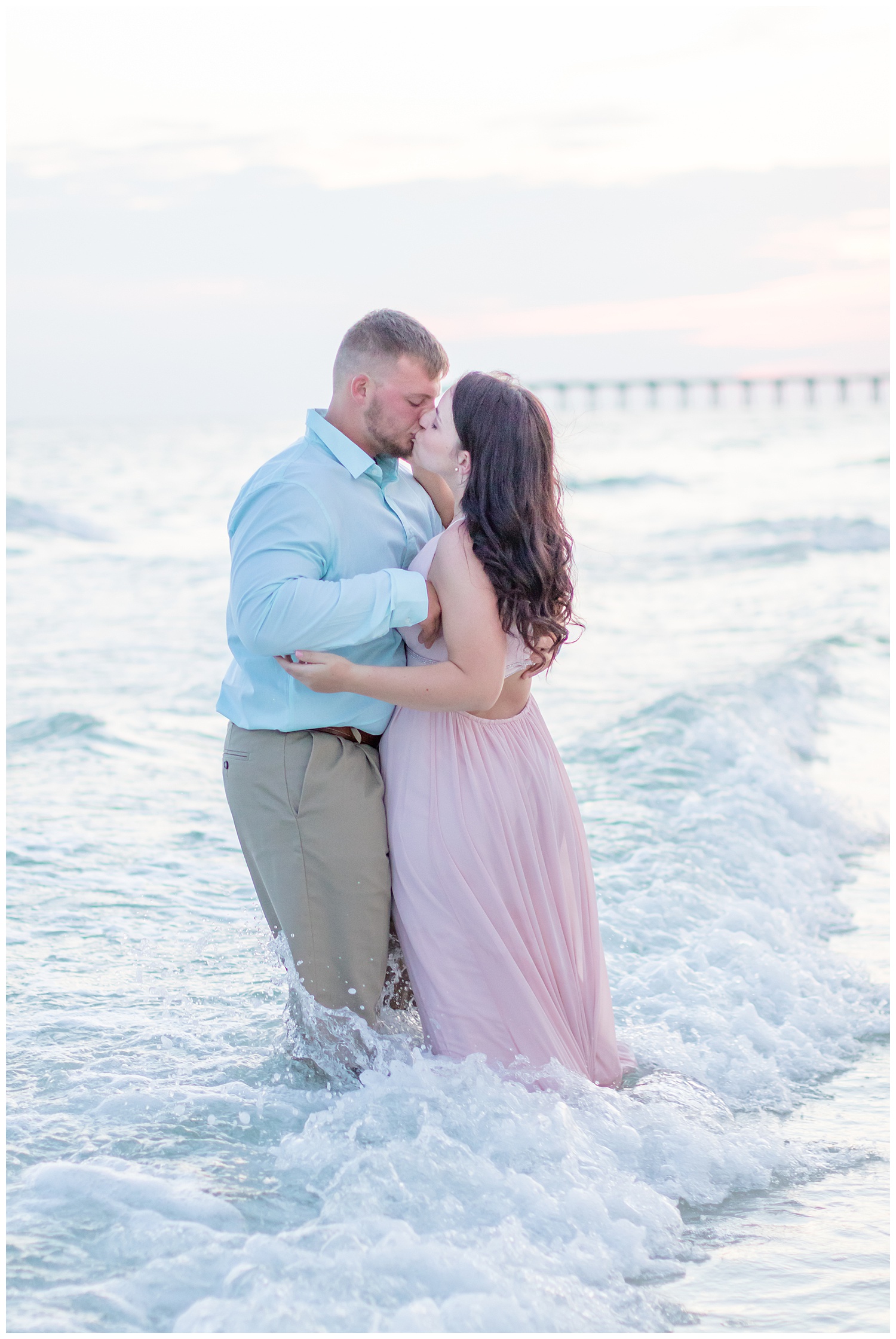 Beach proposal during couple session