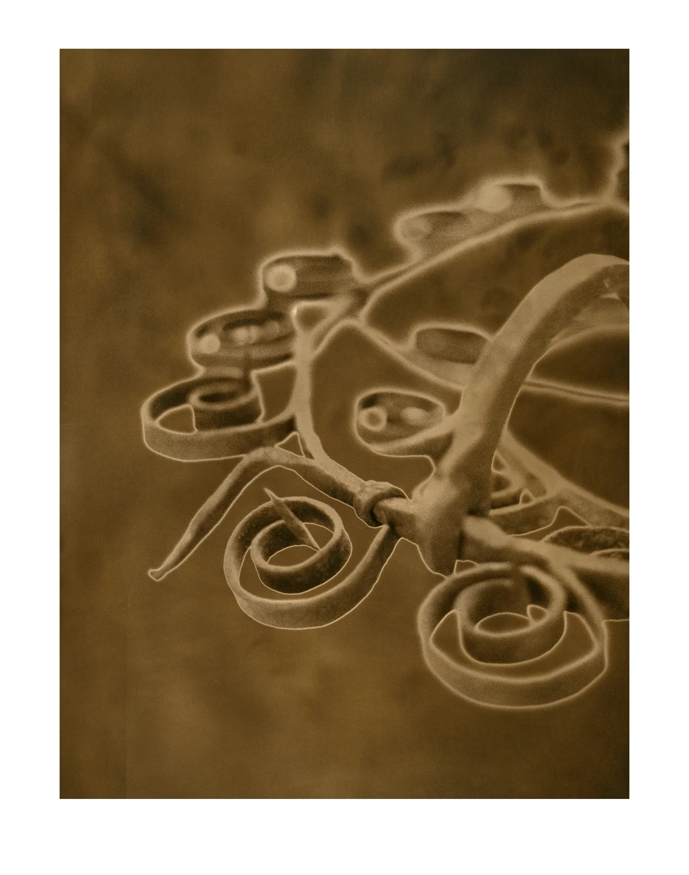 Wrought iron candlestick diptych (left)