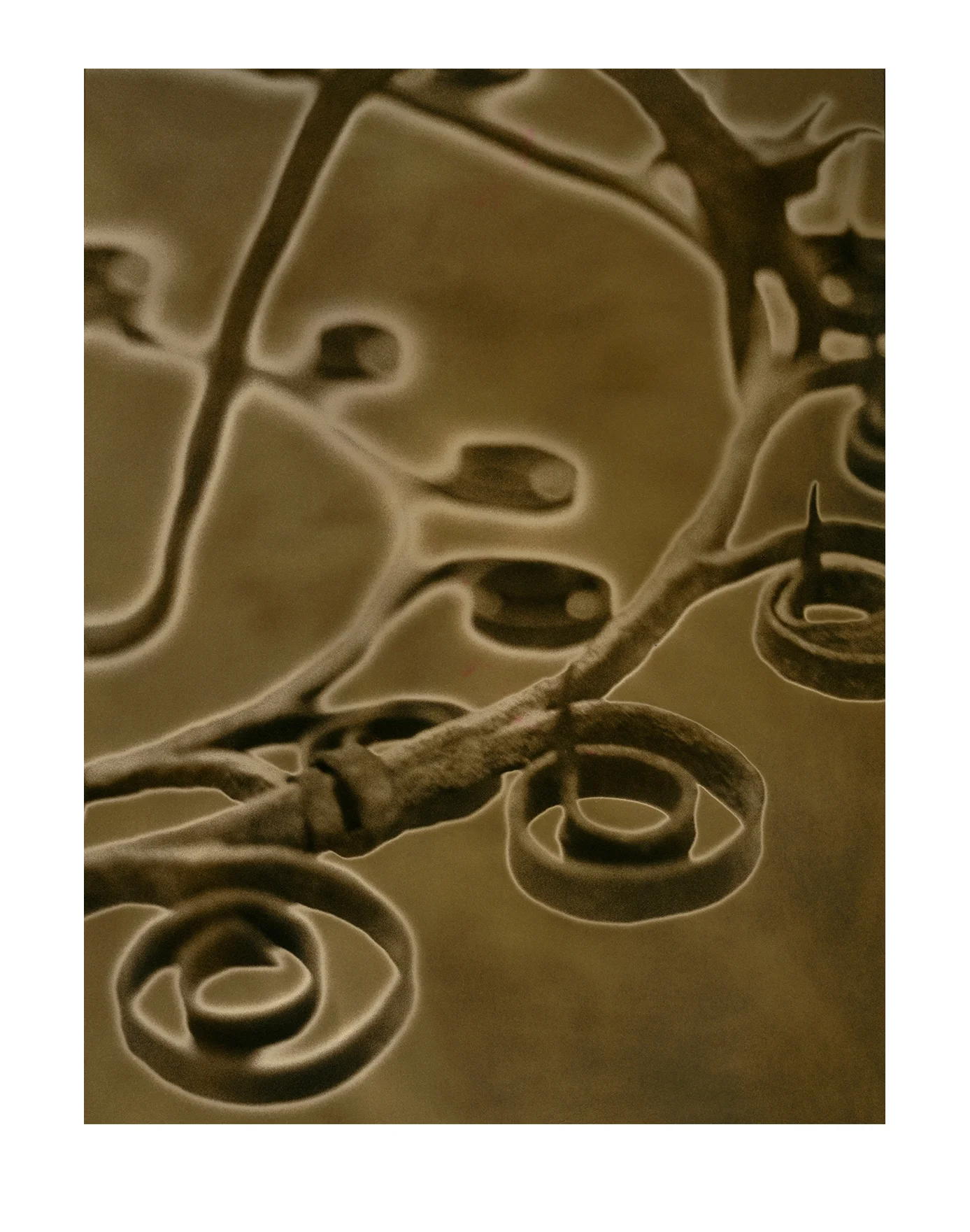 Wrought iron candlestick diptych (right)