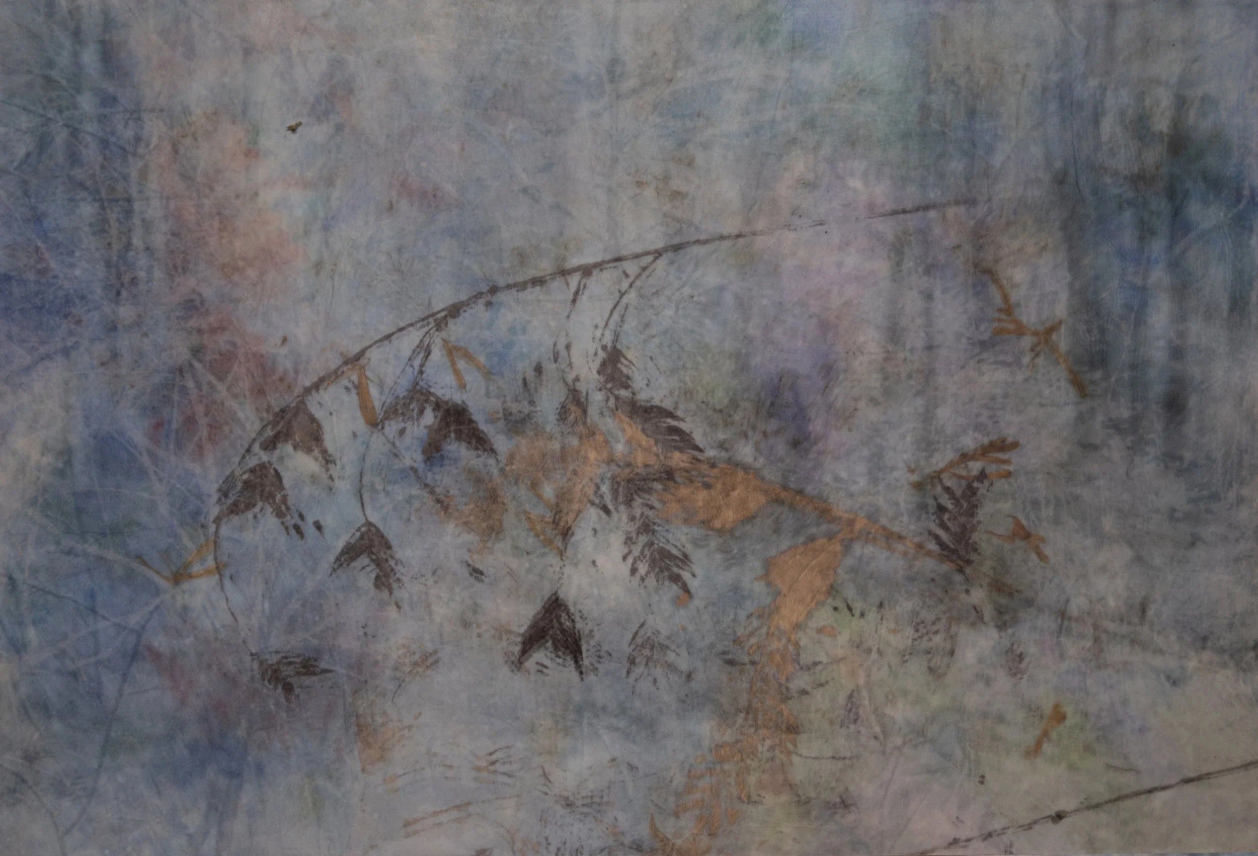 Landscape 2  (printed fabric version mounted on wood-mixed media)
