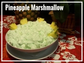 PINEAPPLE / MARSHMALLOW SALAD It’s a classic dessert dish perfect your spread. A mixture of freshly crushed pineapple, pistachio pudding, cool whip and marshmallow make for a light, colorful treat on any buffet table. Medium Tray - sufficient for approximately 10-15 guests, $45 Large Tray - sufficient for approximately 20-30 guests, $80