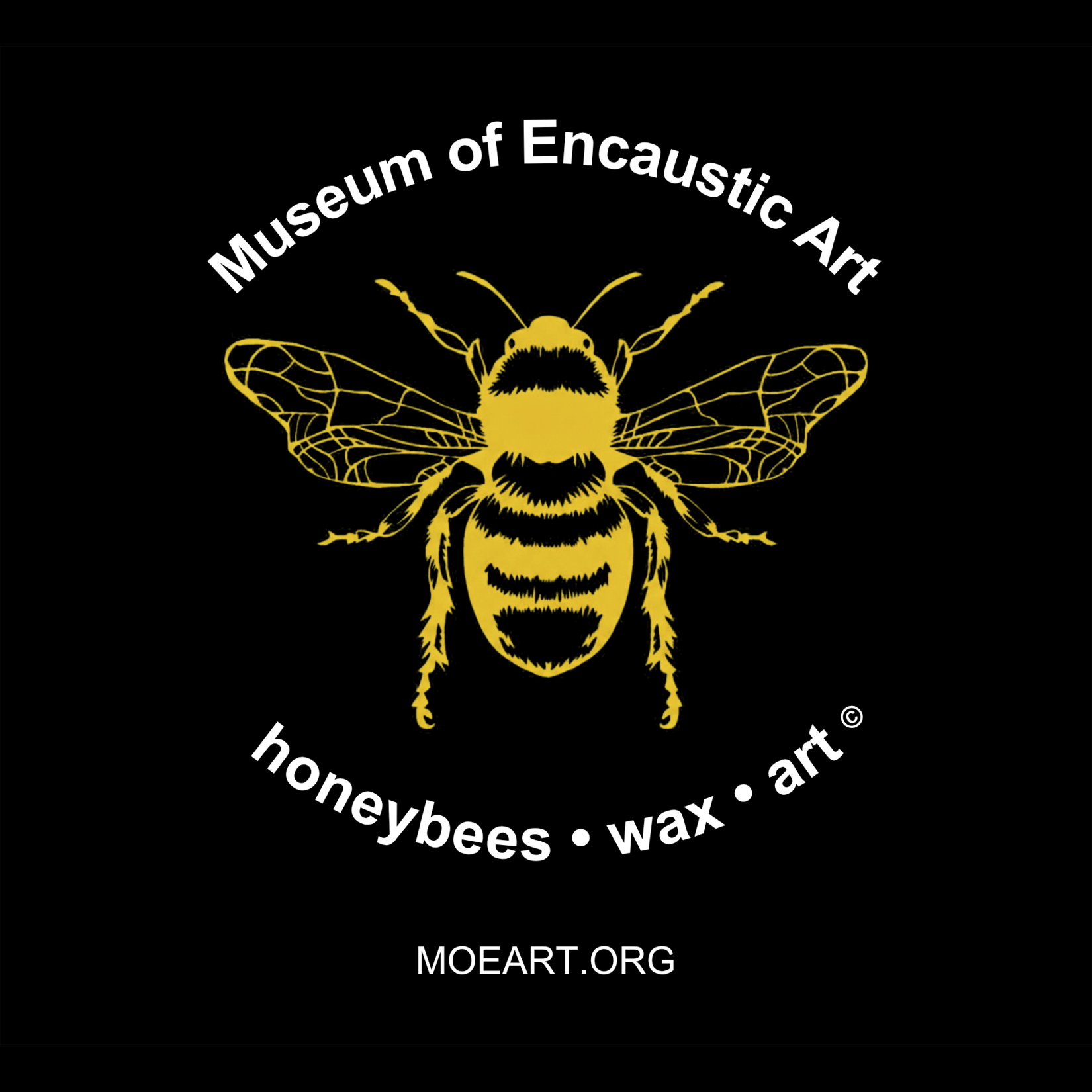 white text yellow bee on black background.png