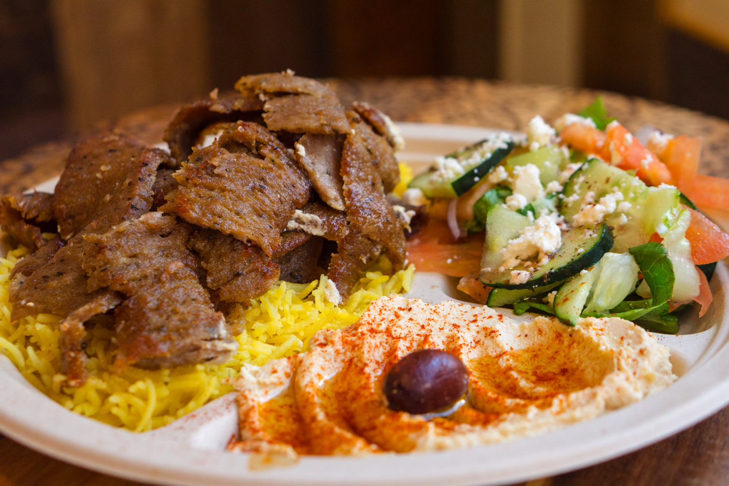 Gyro Plate with Hummus and Salad