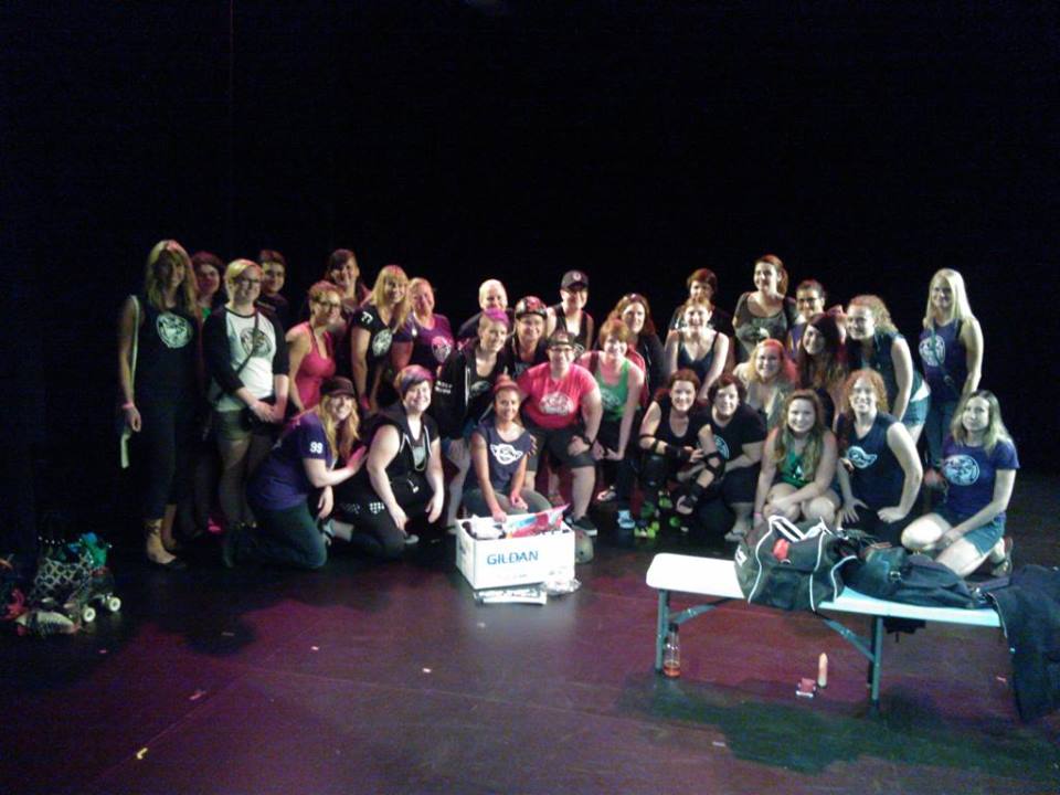 On stage with the Winnipeg Roller Derby League