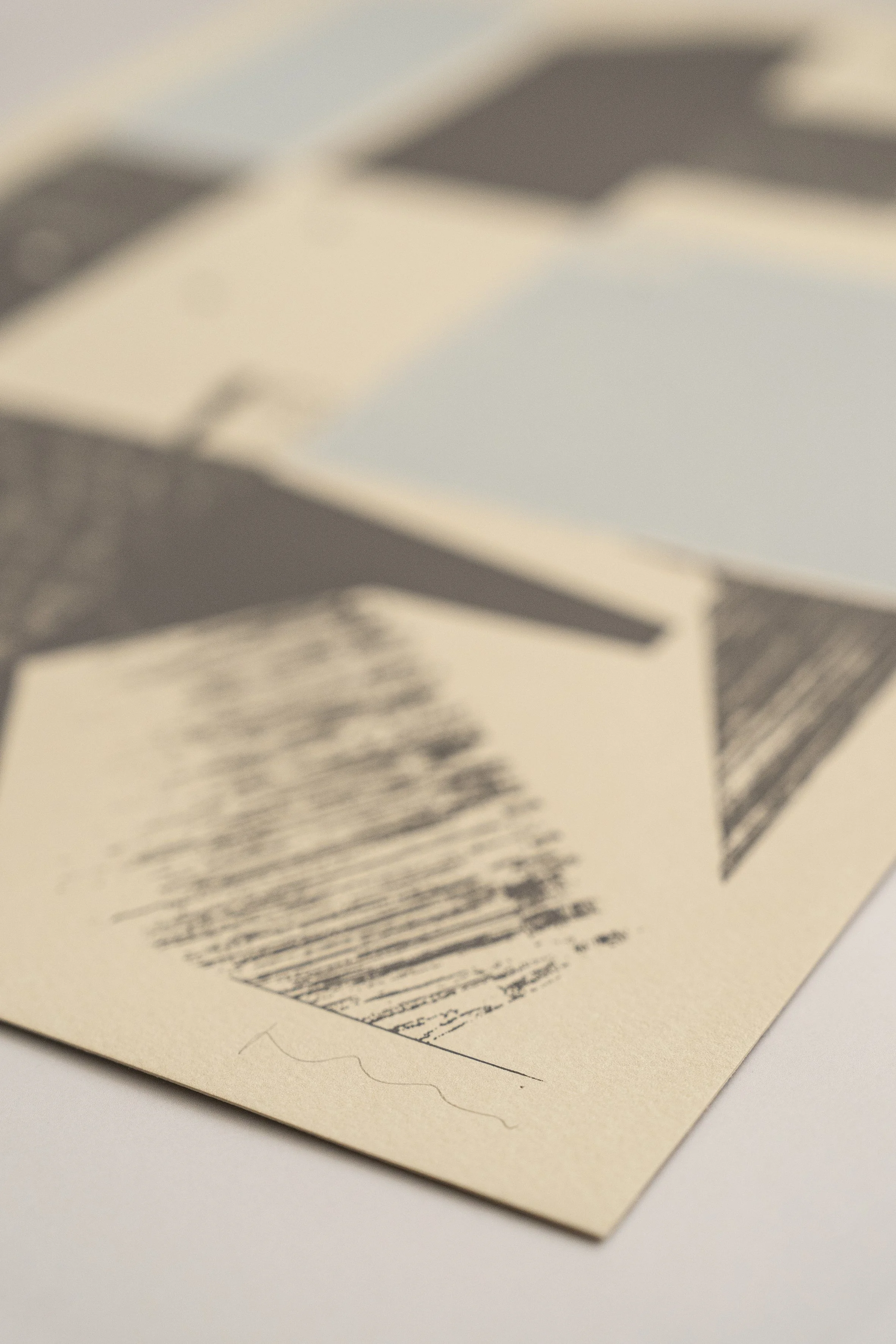 Close-up of a limited edition abstract screen printed artwork on paper by artist Jonathan Lawes, detailing the artist’s signature.