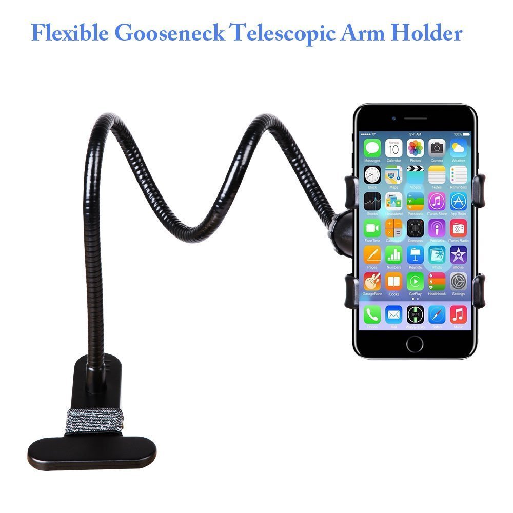 Gooseneck Phone Holder, Lazy Bracket Holder 360° Swivel for iPhone and  other Smart Phones for Bedroom, Office, Bathroom, Kitchen, Black — SLBSTORES