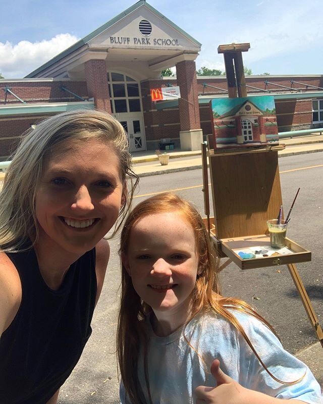 My assistant filmmaker for my latest YouTube video! How to paint Bluff Park Elementary! Go to Jayne Morgan Art on YouTube and like, follow and subscribe so I can keep more free art videos going. If you need supplies email jayne@jaynemorgan.com for po