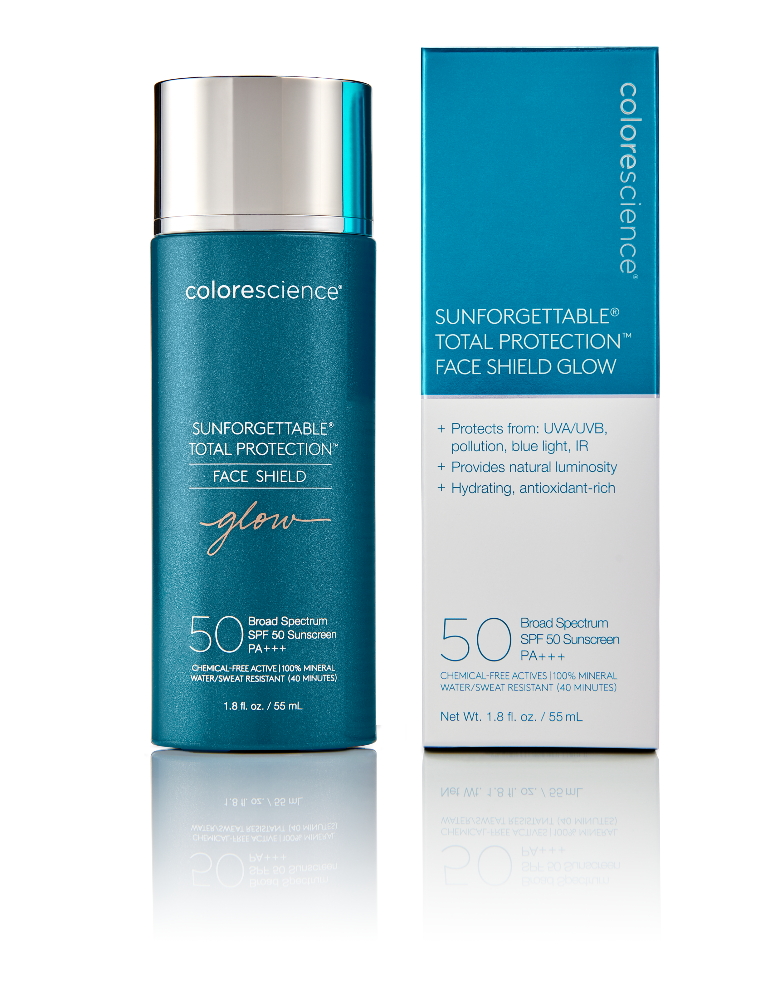 sunforgettable total protection face shield spf 50 glow