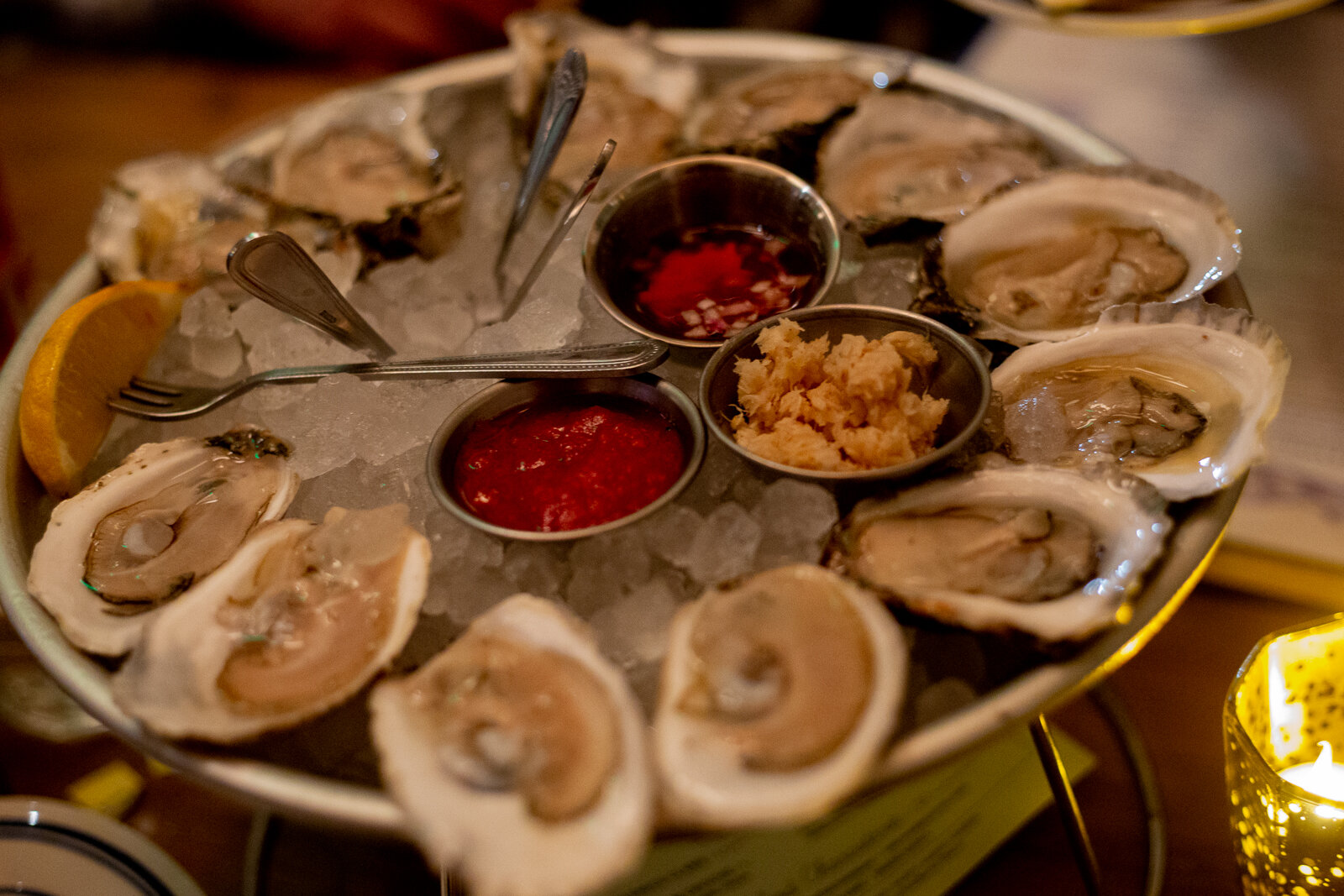  A platter of oysters, served to dinners at The Salt Line in Washington D.C. on Sunday, Dec. 3, 2018. The Salt Line is a part of the nonprofit Dock to Dish that matches local, sustainable fishermen with restaurants in efforts to streamline and uncomp