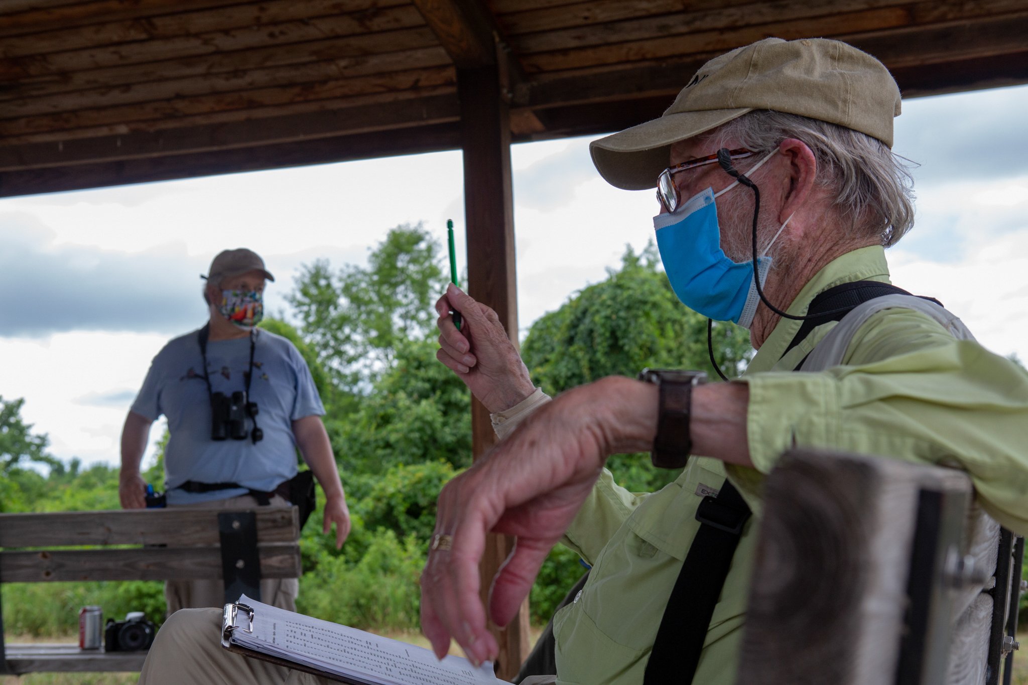  Jim Waggener tallying the results of that day's survey. The group spent the morning searching for butterflies and dragonflies at Occoquan Bay National Wildlife Refuge. 