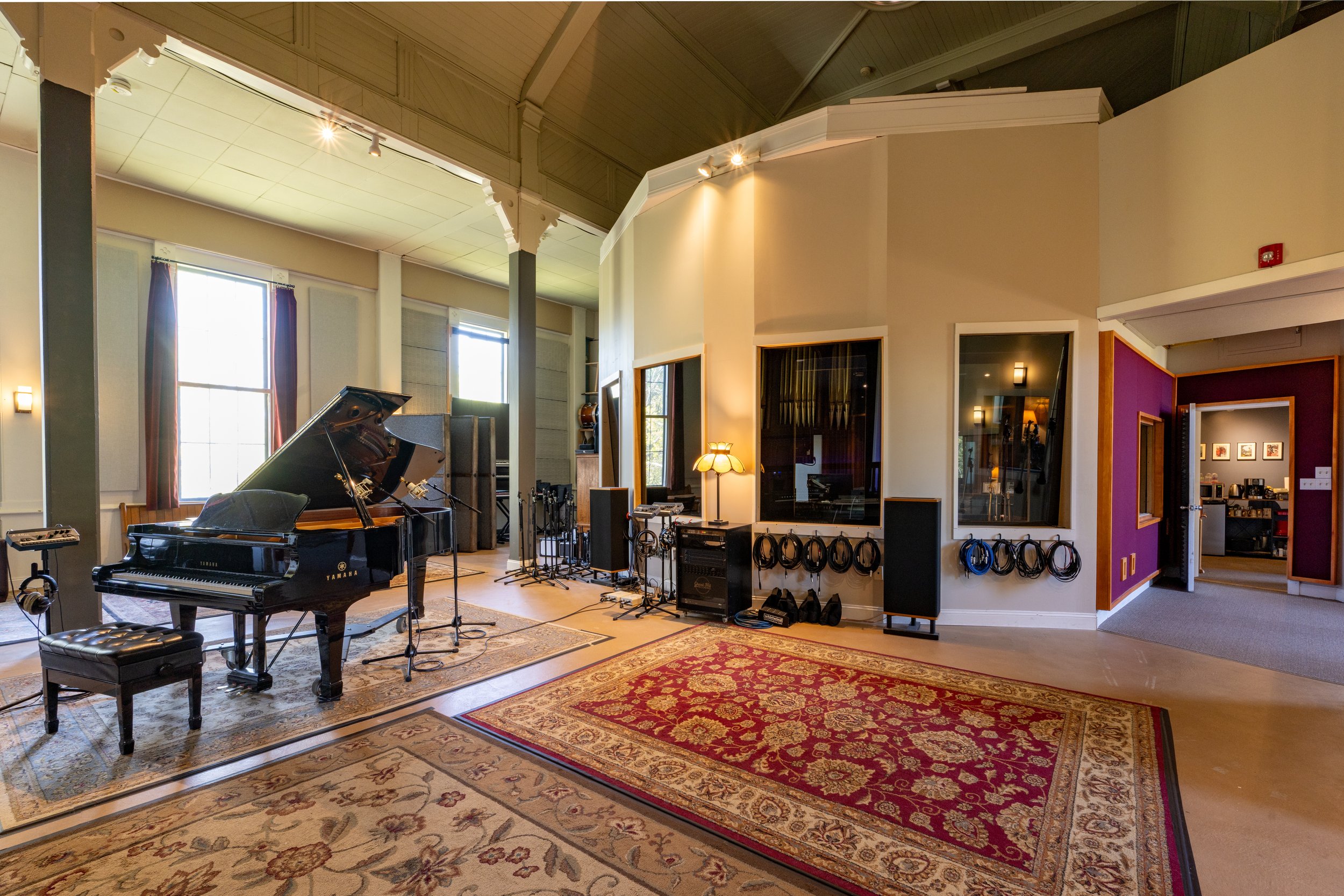 Looking back toward the control room.