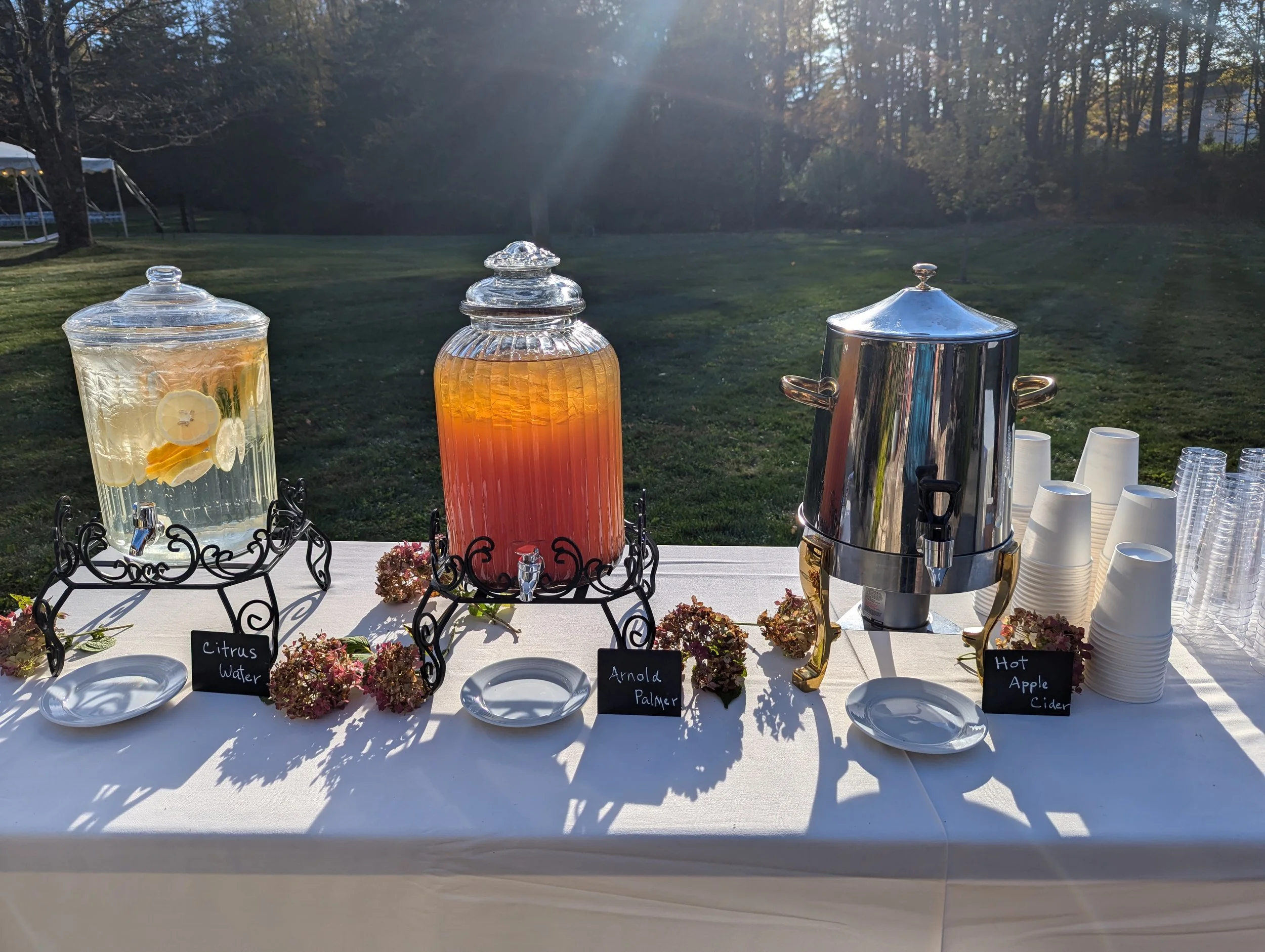 Food and beverages are provided in house for barn events