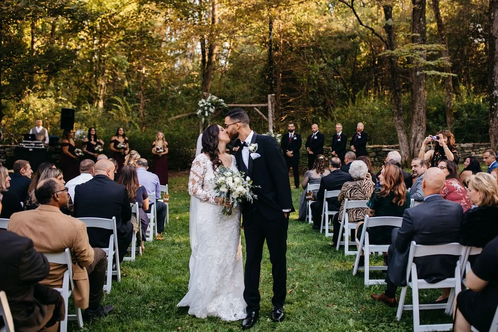 ceremony setup at the preston barn
