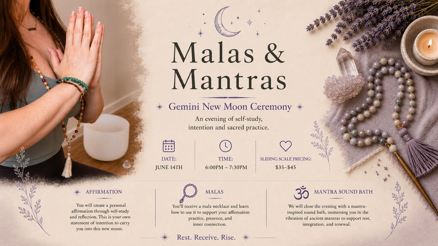 Malas &amp; Mantras: Gemini New Moon Ceremony &amp; Sound Bath
