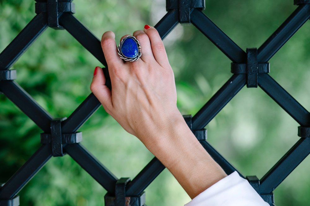 Lapis and Silver Statement Ring