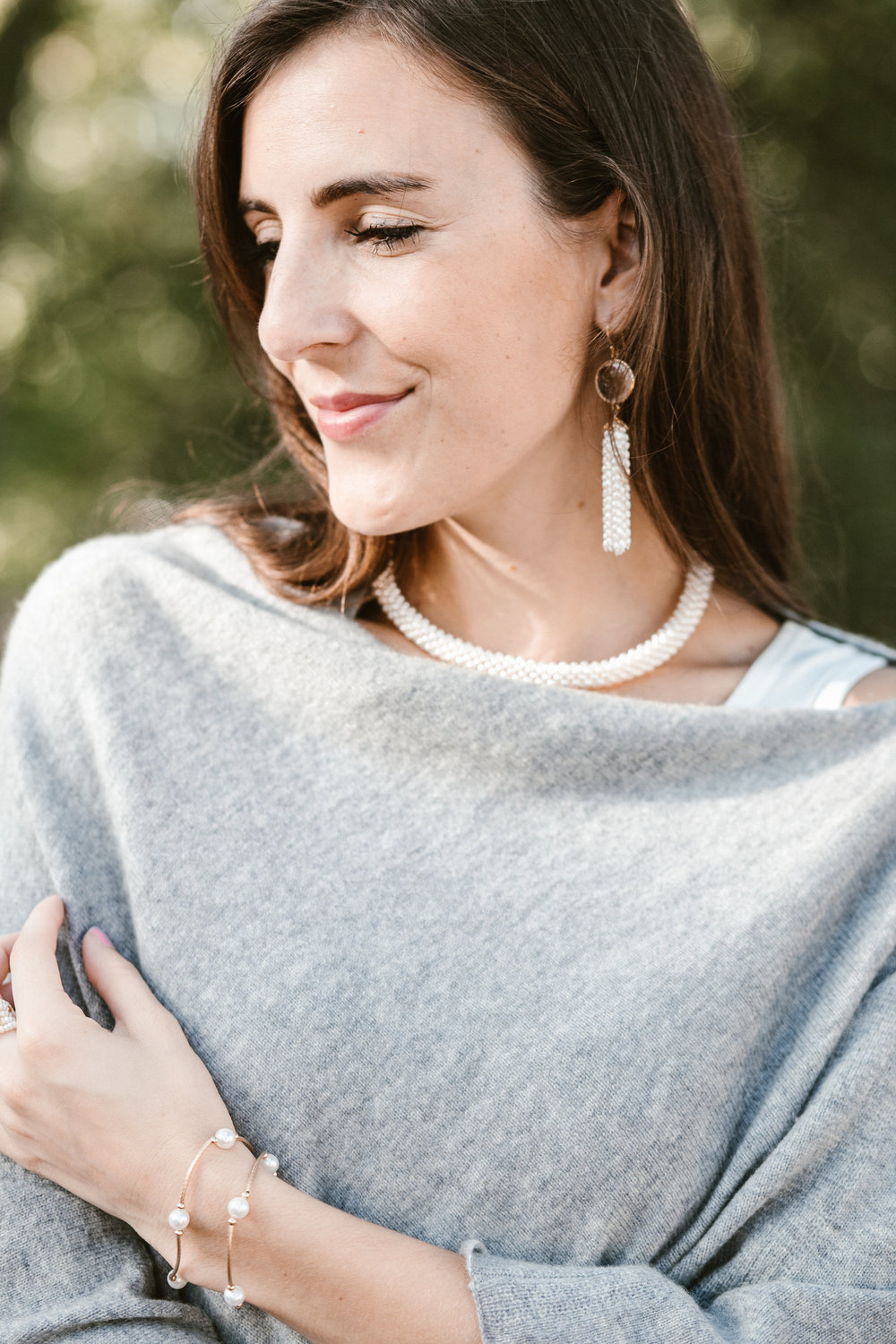 Quartz and Pearl Tassel Earrings