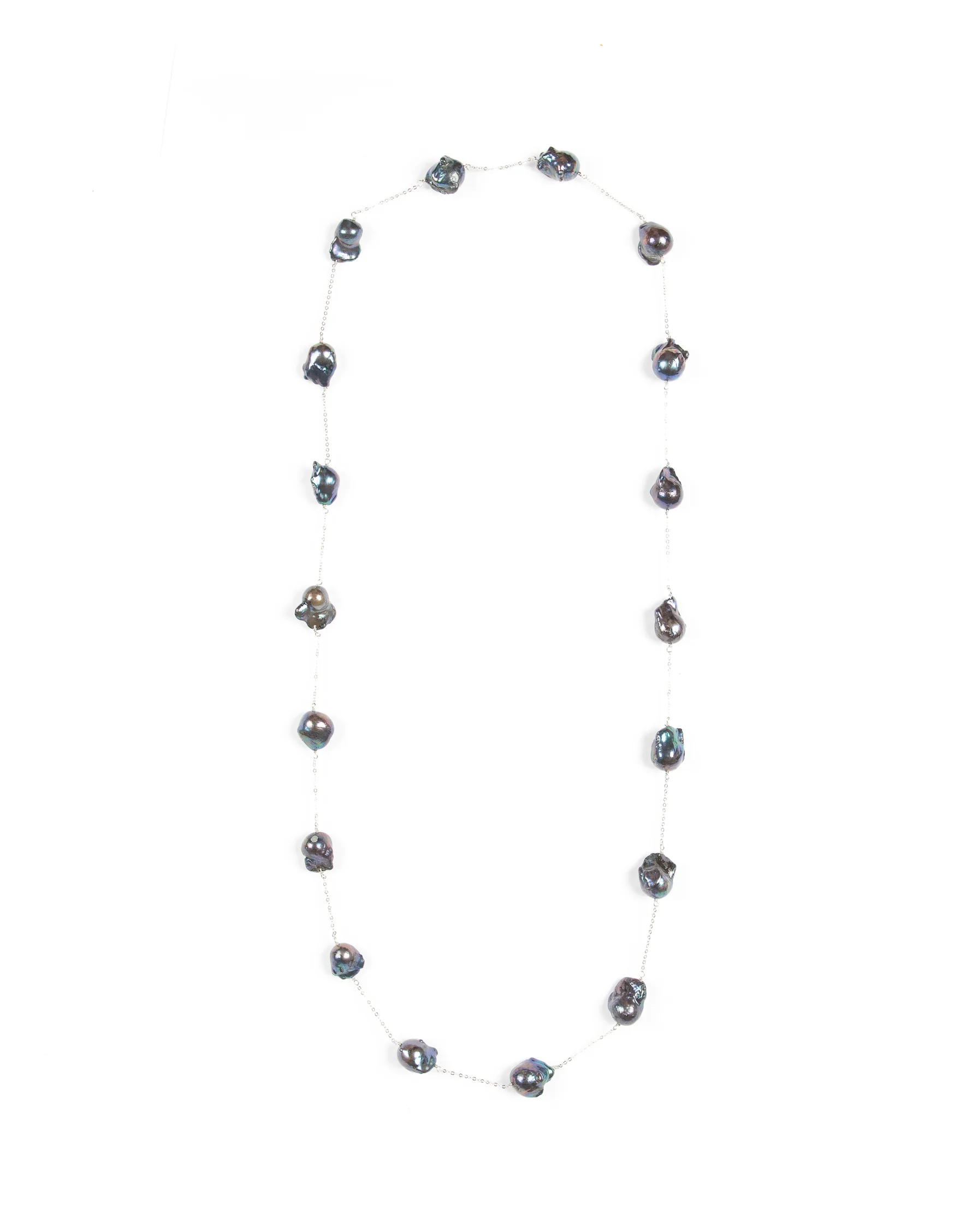 Baroque Pearl and Sterling Necklace, Jet Couture Jewels, Kansas City Country Club Plaza