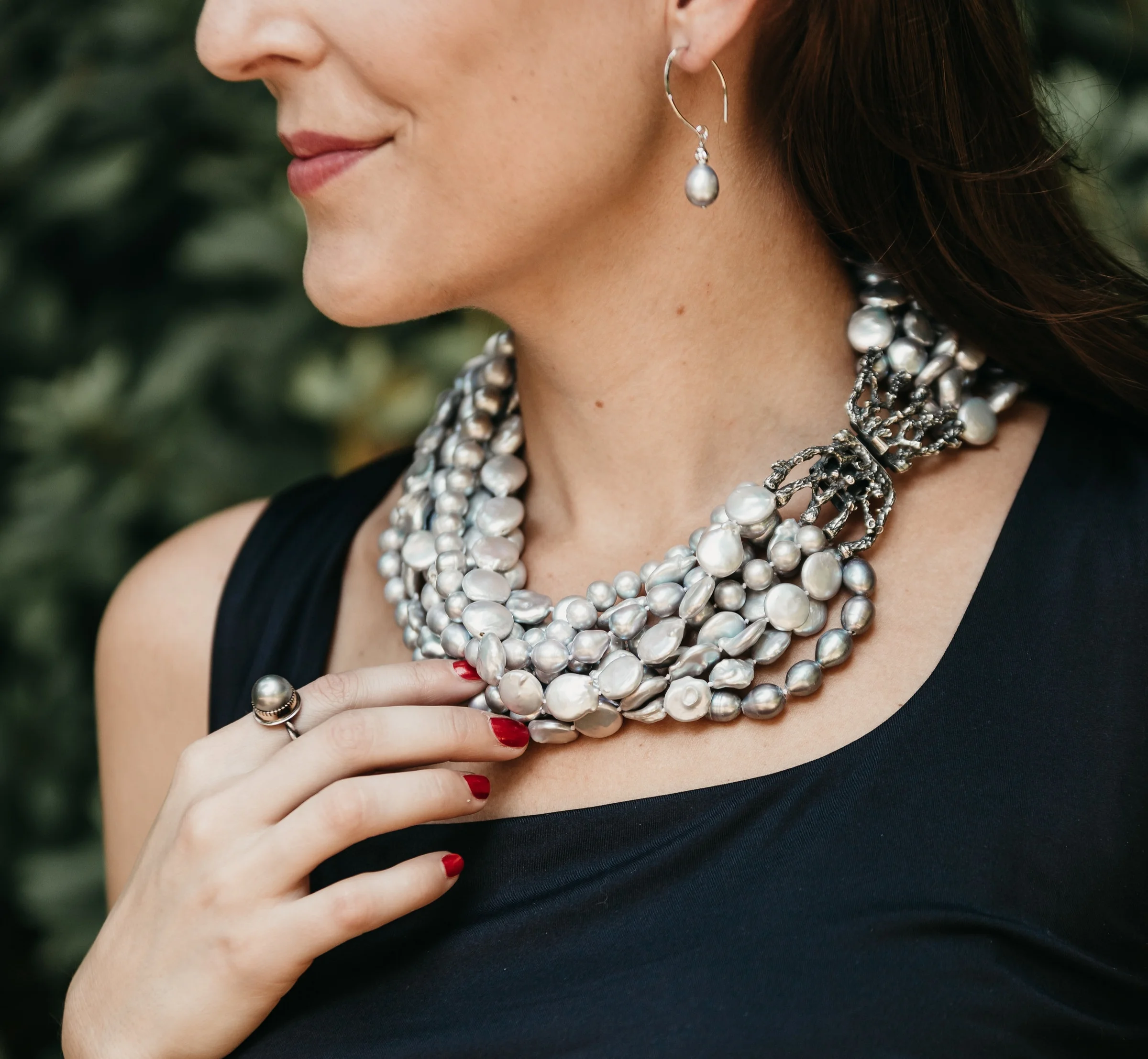 Multi-Strand Luxe Pearl and Sterling Statement Necklace